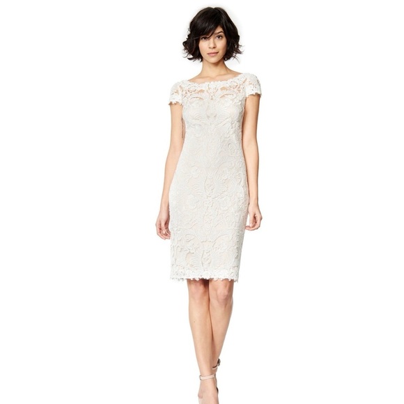 ANTHROPOLOGIE l Tadashi Shoji Corded Embroidery Tulle Sheath Dress NWT XS - Picture 1 of 14